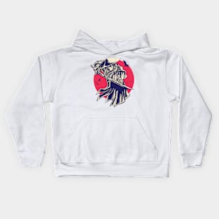 Samurai Warrior Red Sun Kids Hoodie